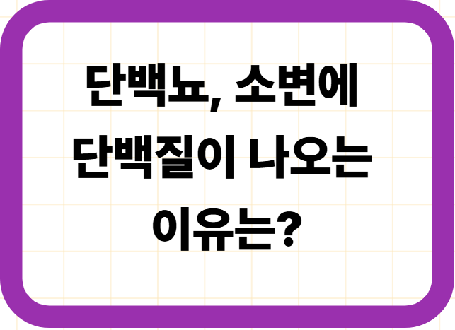 단백뇨, 소변에 단백질이 나오는 이유는?