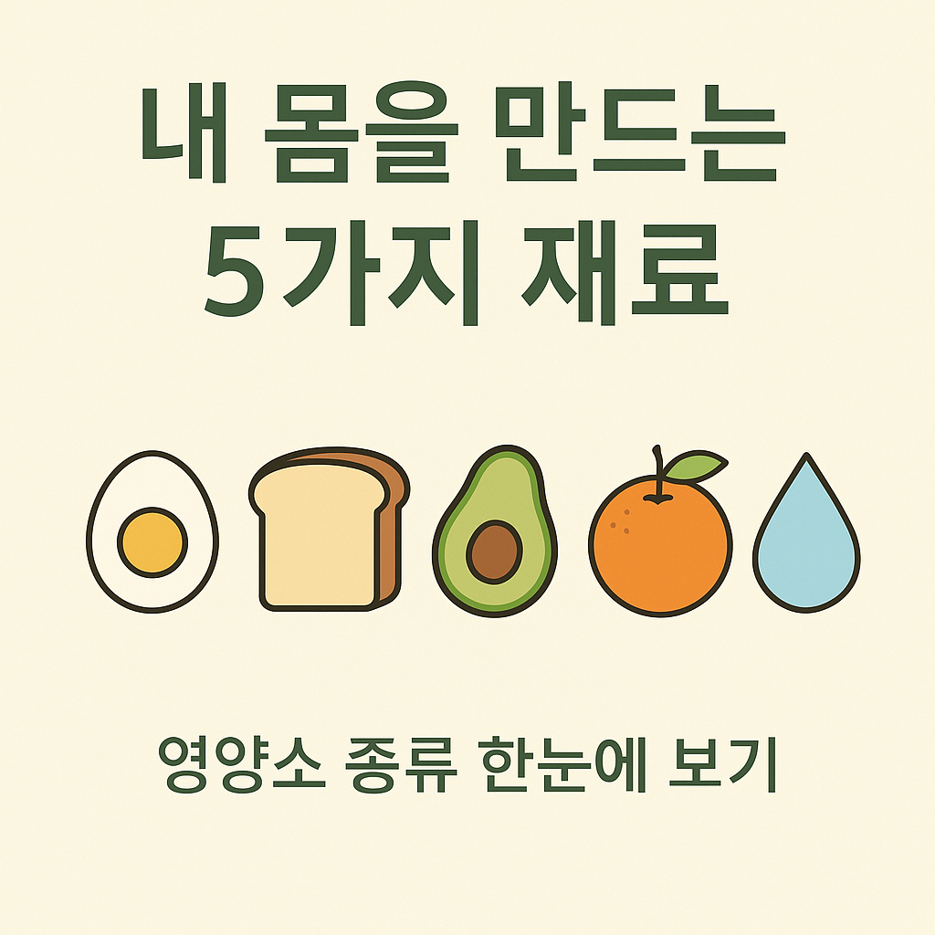 내 몸을 만드는 5가지 재료 – 영양소 종류와 역할 한눈에 살펴보기 썸네일