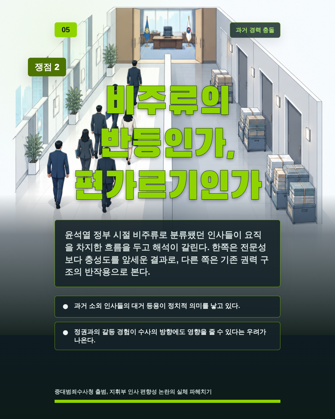 비주류의 반등인가, 편가르기인가