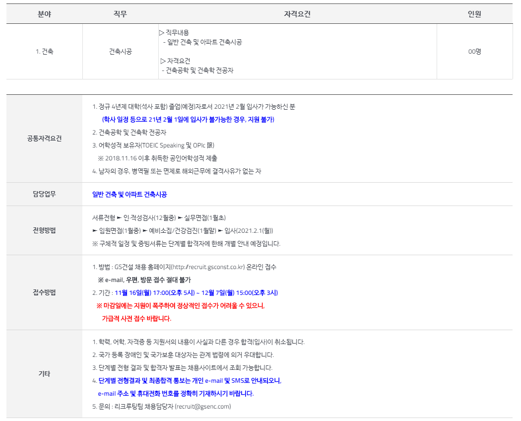 GS건설 채용