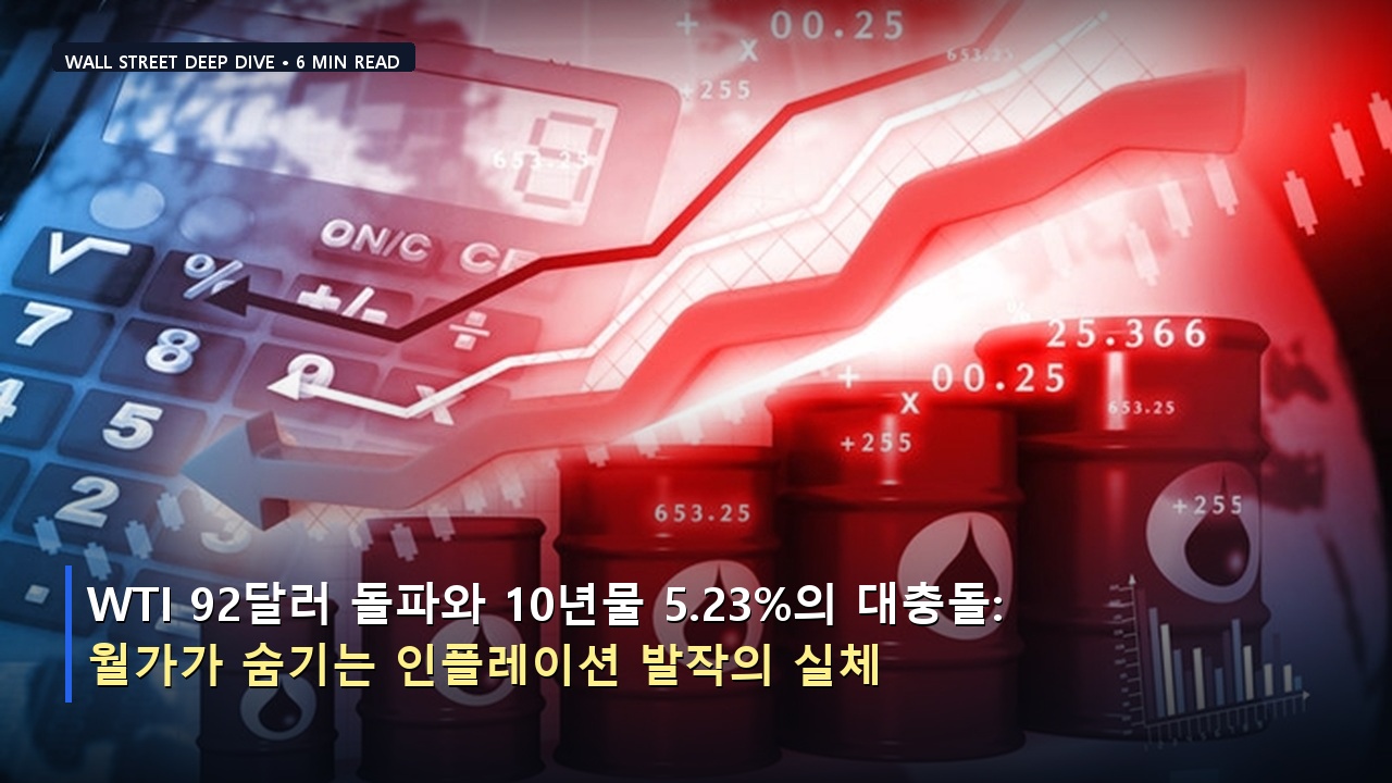 WTI 92달러 돌파와 10년물 5.23%의 대충돌: 월가가 숨기는 인플레이션 발작의 실체