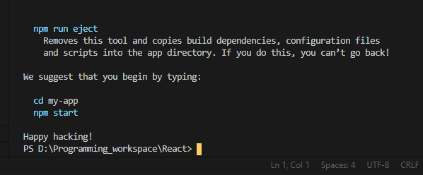 VS Code 리액트 Hello World 출력4