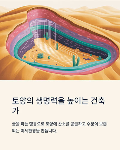 굴 파는 행동으로 토양에 산소를 공급