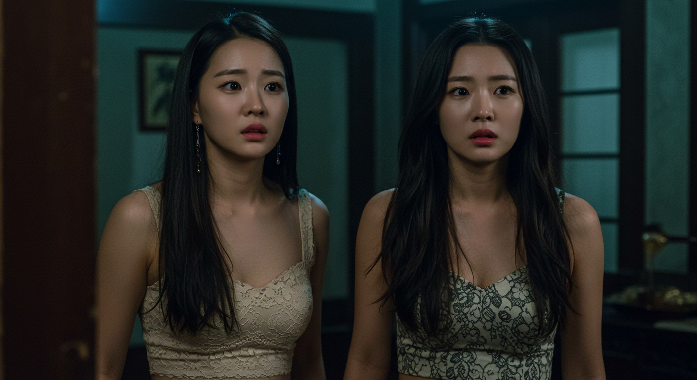 정전에 놀란 두 여인