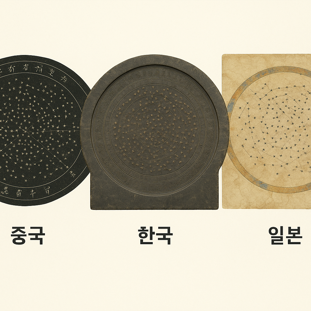 한국·중국·일본 별자리 지도 해석