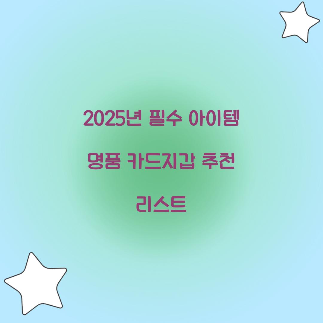 명품 카드지갑 추천