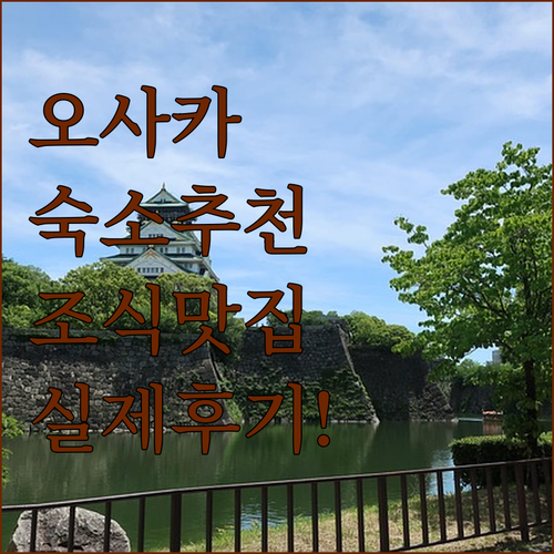 오사카 숙소 추천 5곳 실제 투숙 후..