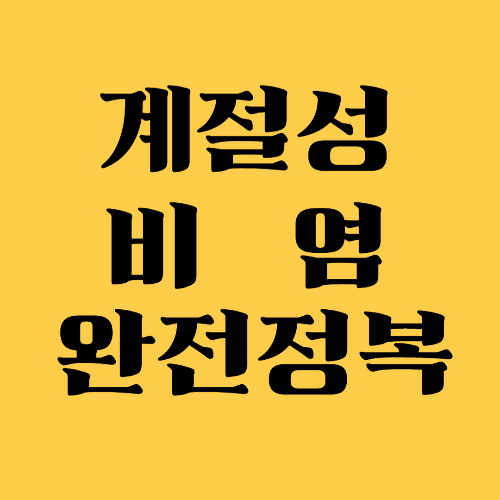 계절성 비염 완전정복 가이드