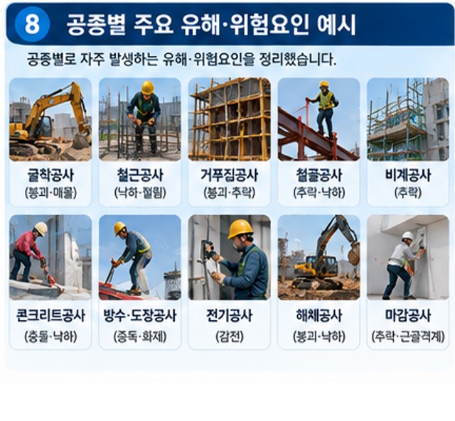 공종별 주요 유해 위험요인