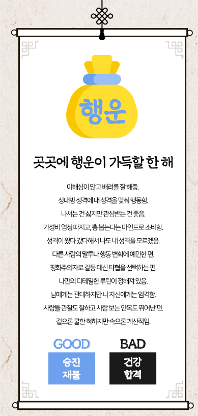 복주머니 테스트 결과