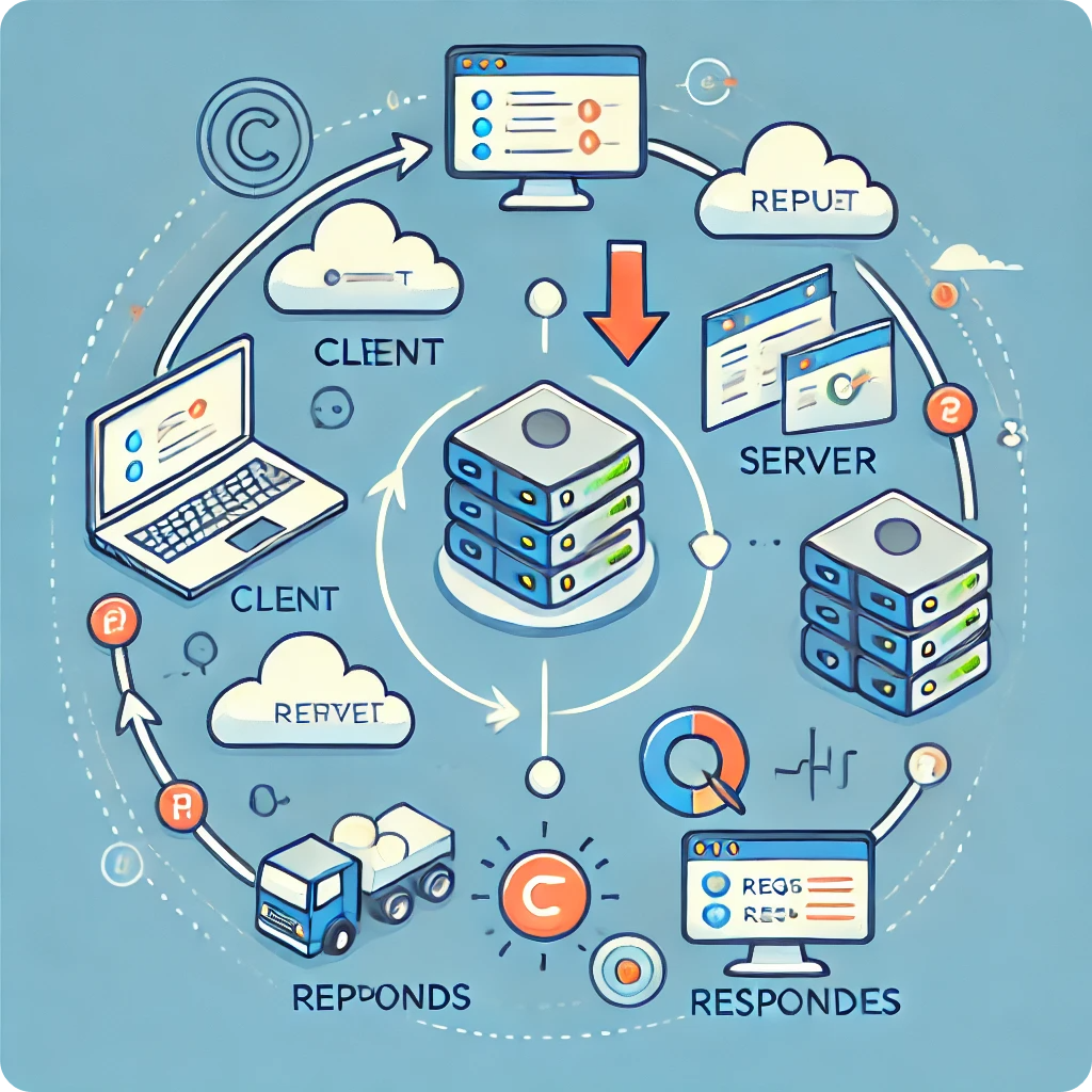 클라이언트-서버 모델을 설명하는 이미지