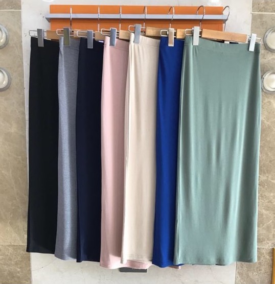 H라인 여신 뒷트임 롱 스커트 밴딩 봄,여름스커트