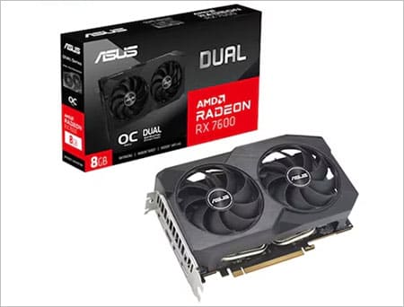 ASUS DUAL 라데온 RX 7600 O8G V2 OC D6 8GB 그래픽 카드