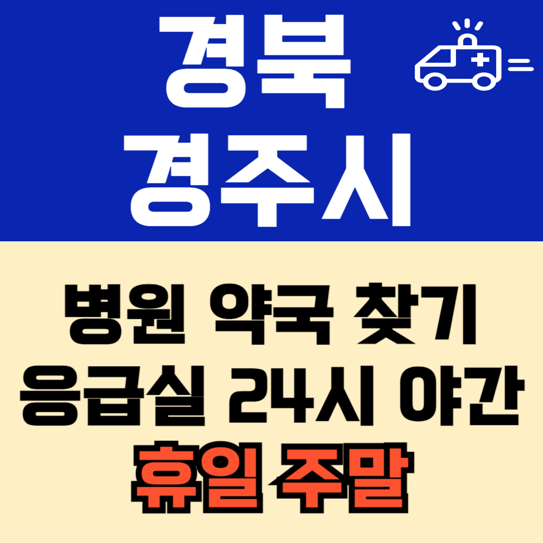 경북 경주시 주말 일요일 공휴일 24시 당번 약국 병원 응급실 : 빠르게 찾기!!