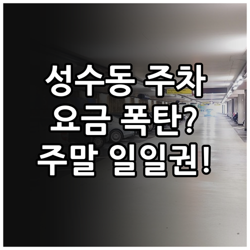 성수동 주차 정보 요금 체계와 주말 ..