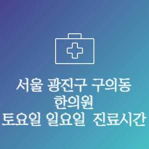 서울 광진구 구의동 한의원 주말 토요일 일요일 문여는 병원 진료시간