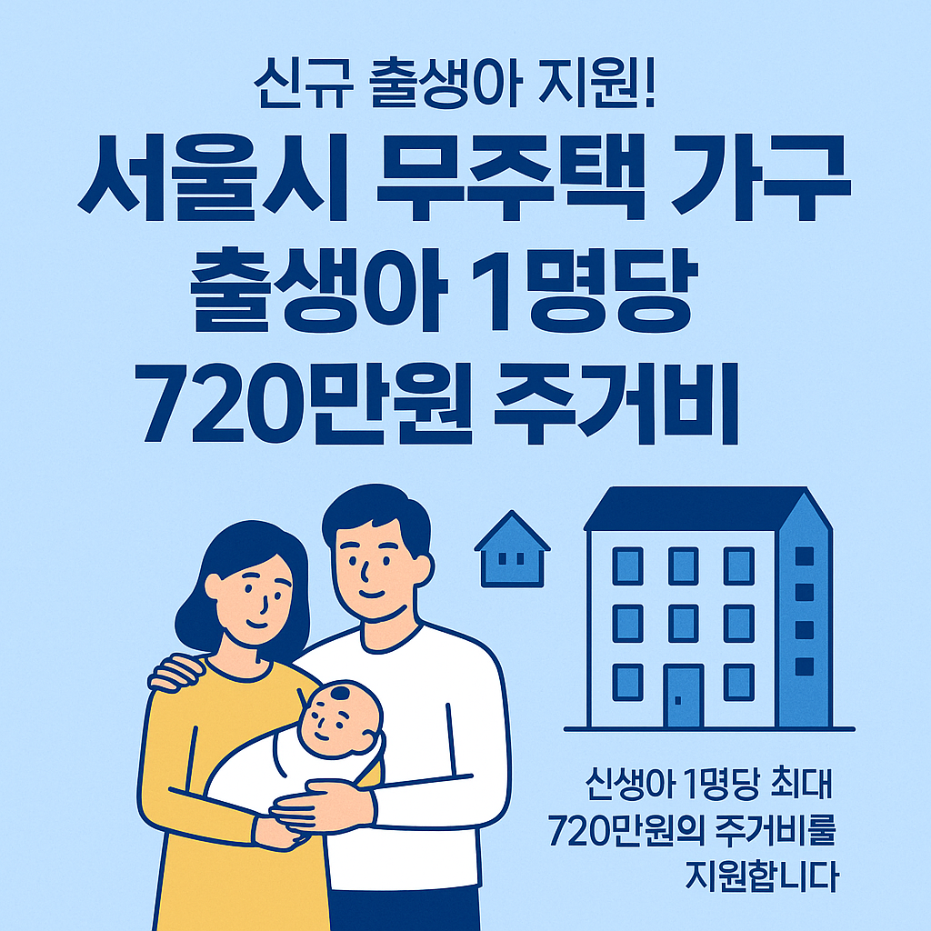 서울시 무주택 가구 출생아 720만원 주거비 지원 총정리