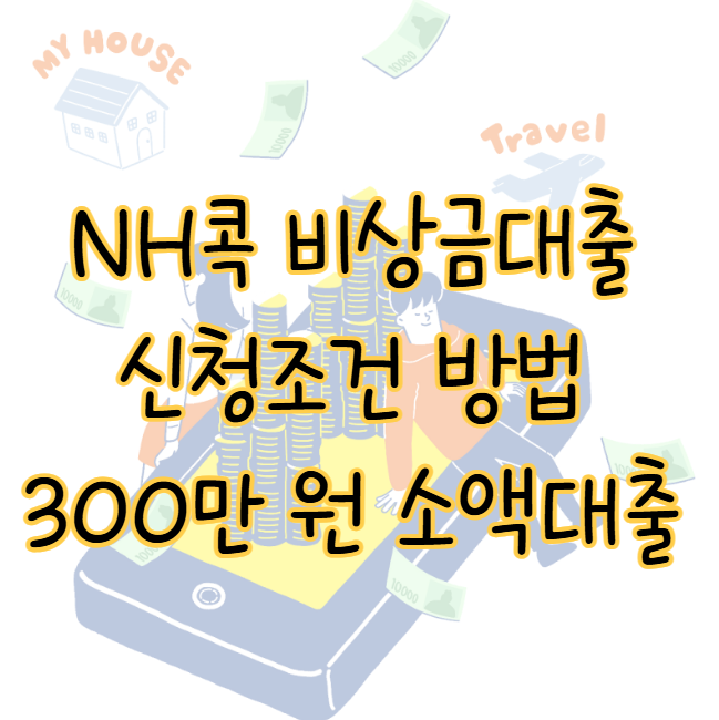 NH콕 비상금대출 신청 조건 방법 2금융권 300만 원 소액 즉시 가능 표지