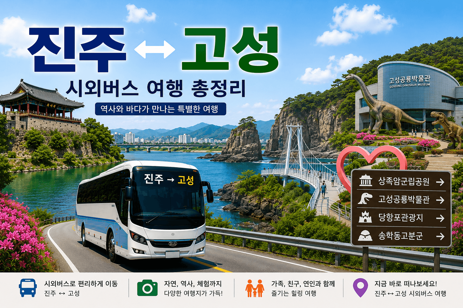 진주와 고성을 오가는 고마운 버스와 공룡박물관