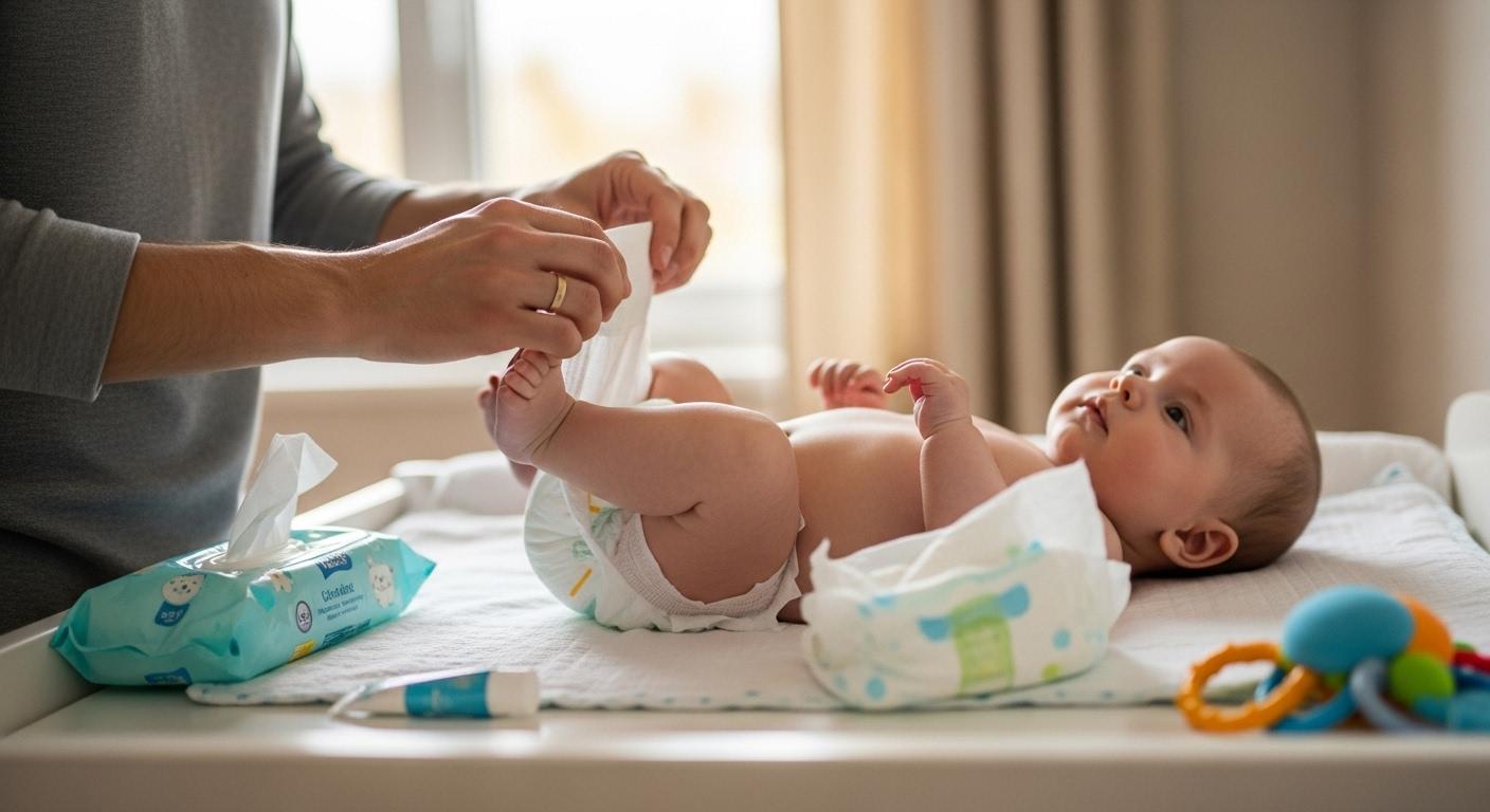 기저귀 가는모습