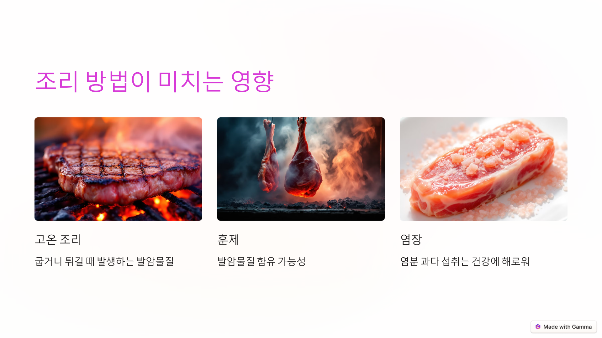 조리의 방법이 미치는 영향