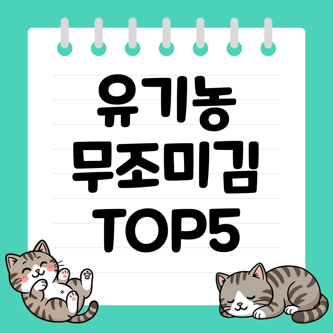 아이가 먹어도 안전한 유기농 무조미김 추천 순위 TOP5