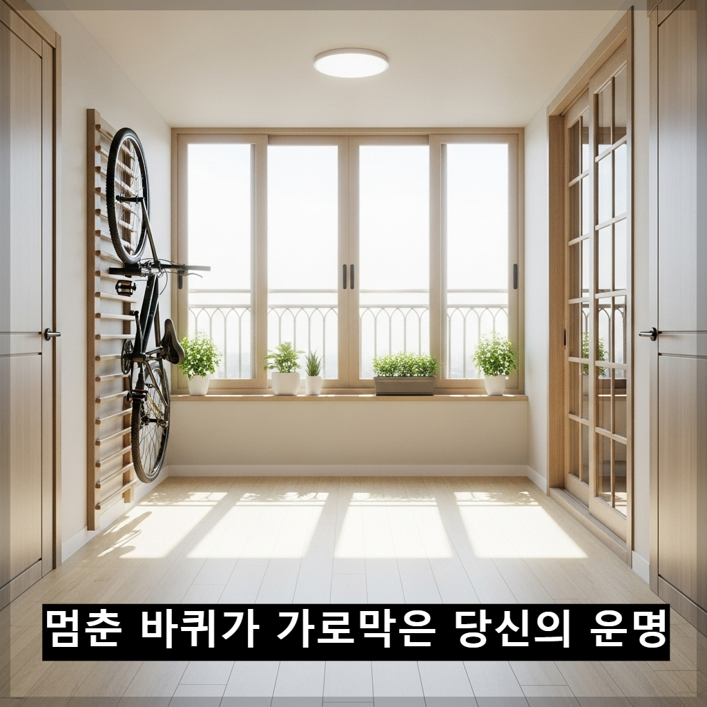 깔끔하게 정리되어 기운의 통로가 확보된 한국 아파트 베란다 인테리어