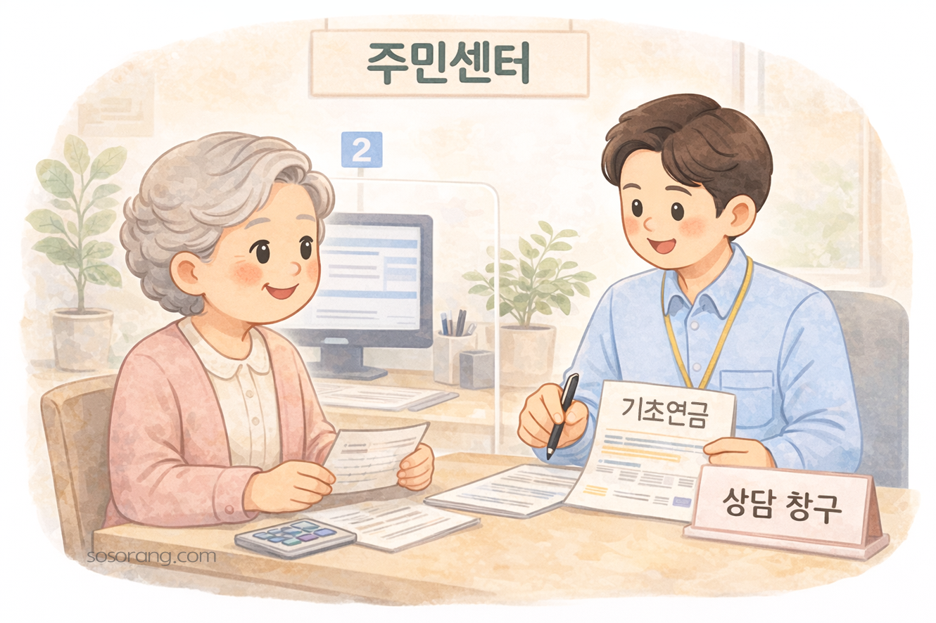 기초연금 대상자 확인 방법 주민센터 상담