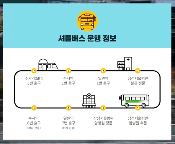 수서역 삼성서울병원 셔틀버스 시간표 노선
