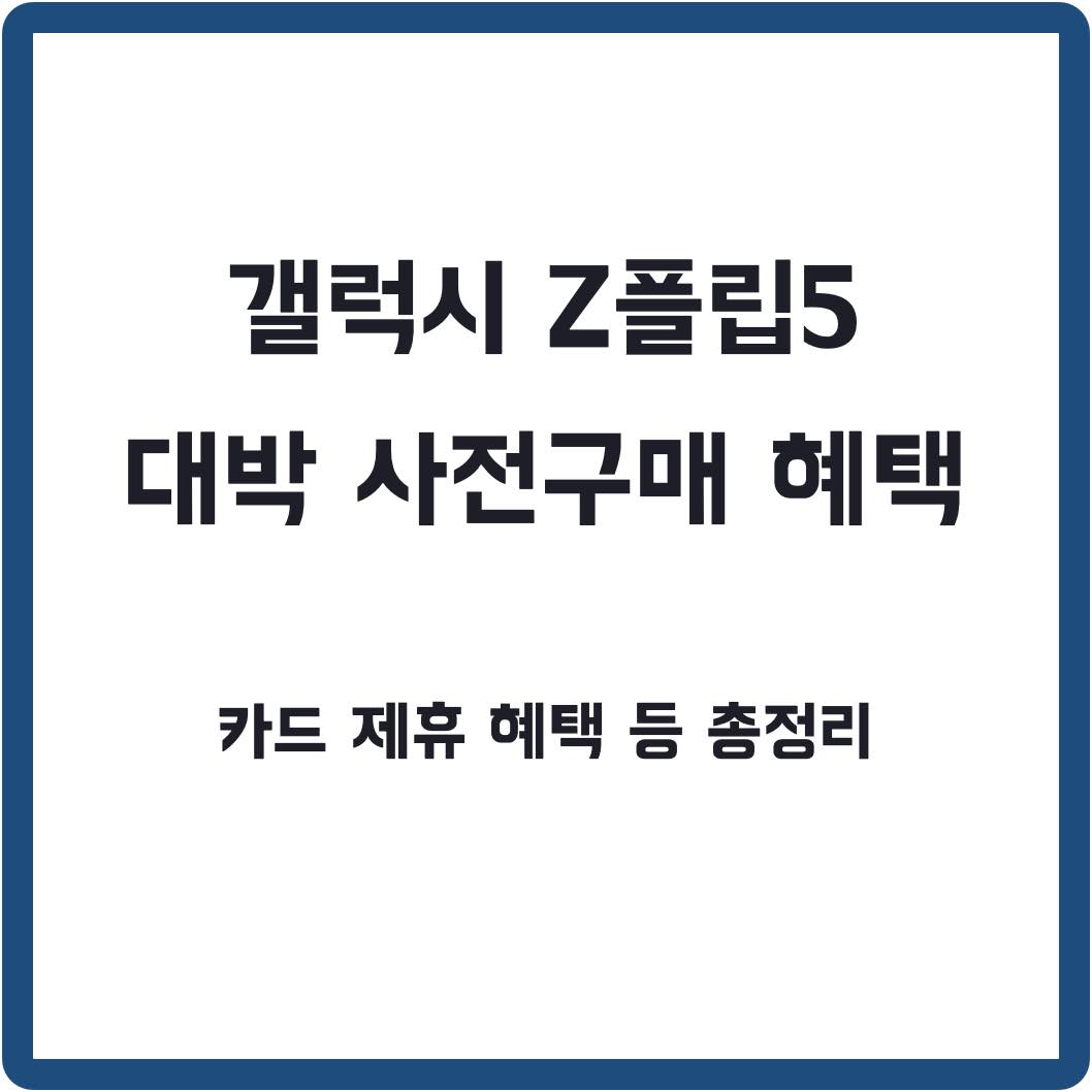 갤럭시 z플립5 사전예약