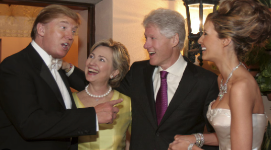 트럼프의 결혼식에 참석한 클린턴 부부