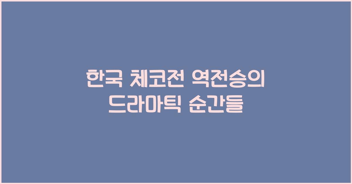 한국 체코전 역전승