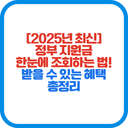 [2025년 최신] 정부 지원금 한눈에 조회하는 법! 받을 수 있는 혜택 총정리