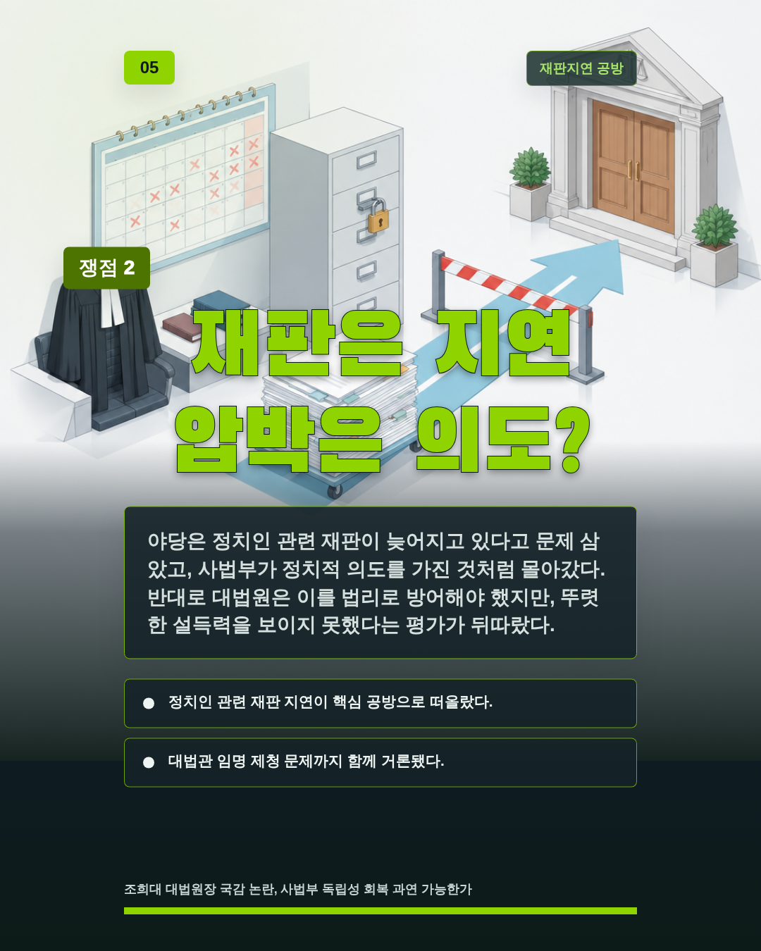 재판은 지연 압박은 의도?