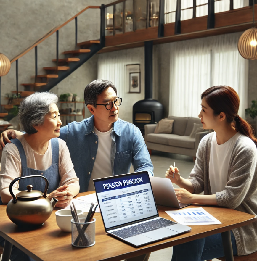 재정 계획을 논의하는 가족