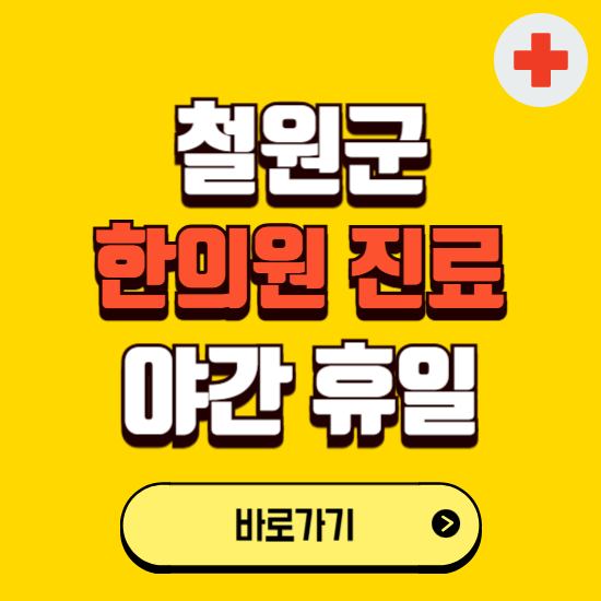 철원군 야간 휴일 한의원 한방병원 찾기 ❘ 24시 일요일 주말 연휴 응급진료 추천 잘하는 곳