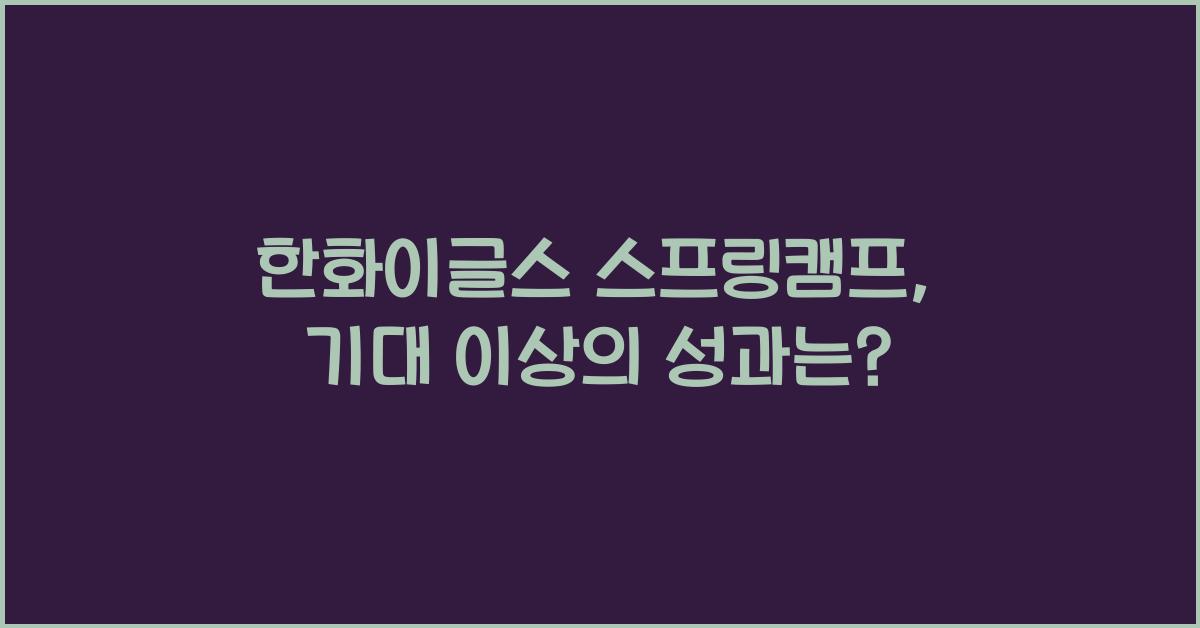 한화이글스 스프링캠프