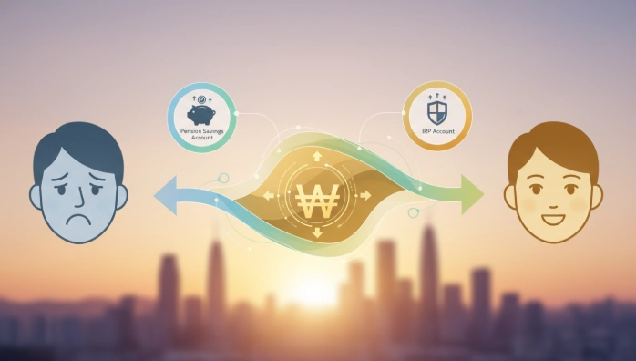 연금저축과 IRP 계좌를 함께 운용하여 노후 자금을 불리는 과정을 시각화한 인포그래픽