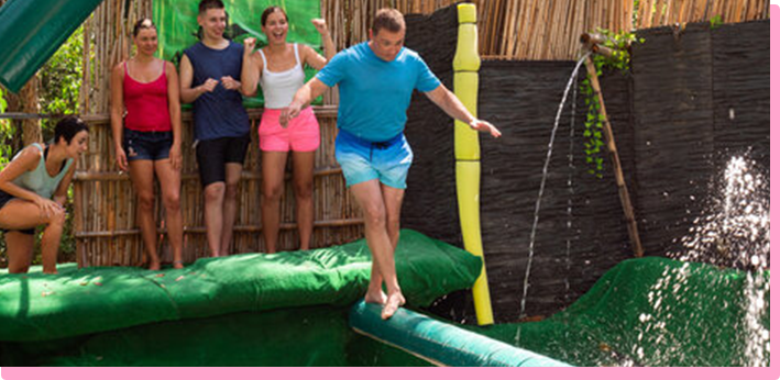 미끄러운 기둥 건너기