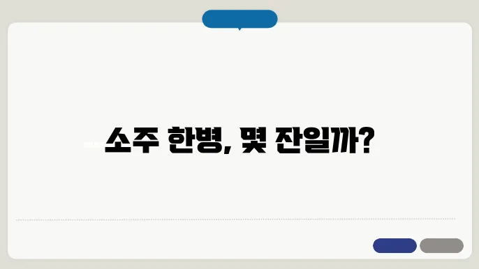 소주 한병 몇잔