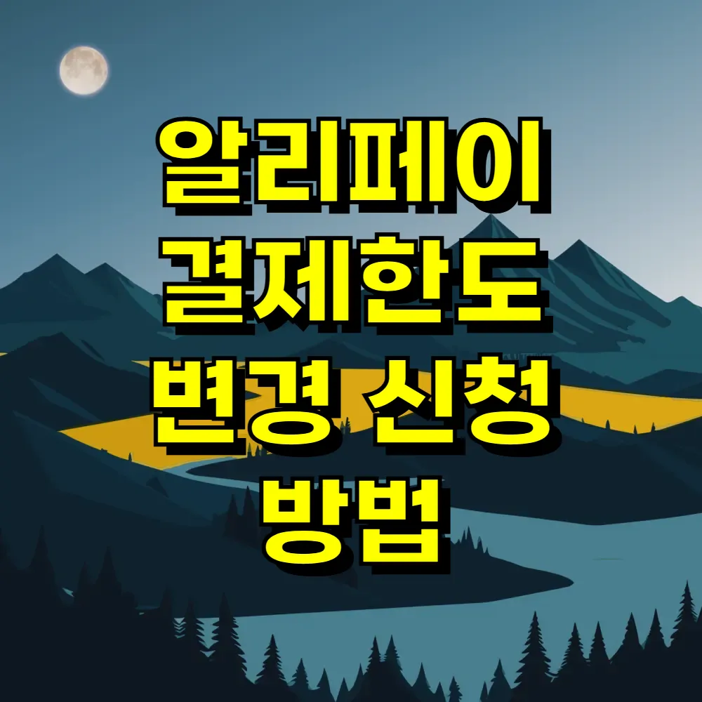 알리페이 결제한도 변경 신청 방법
