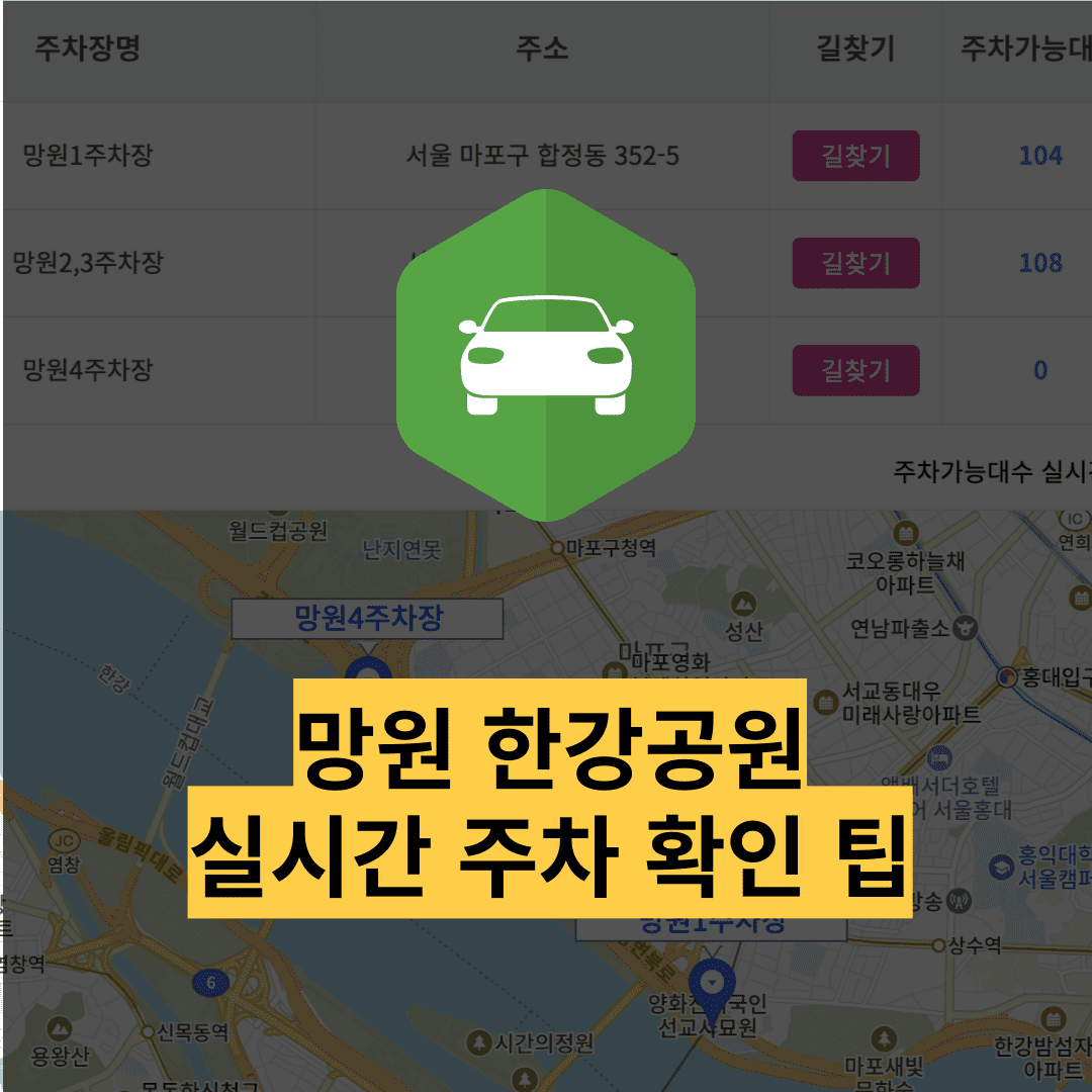 망원 한강공원주차장 실시간 주차 정보 주차요금 할인
