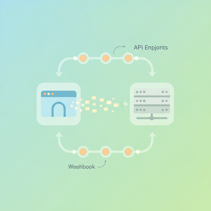 n8n 워크플로우 엔진의 노드 구성과 API 연동 과정을 보여주는 깔끔한 인포그래픽 스타일 이미지