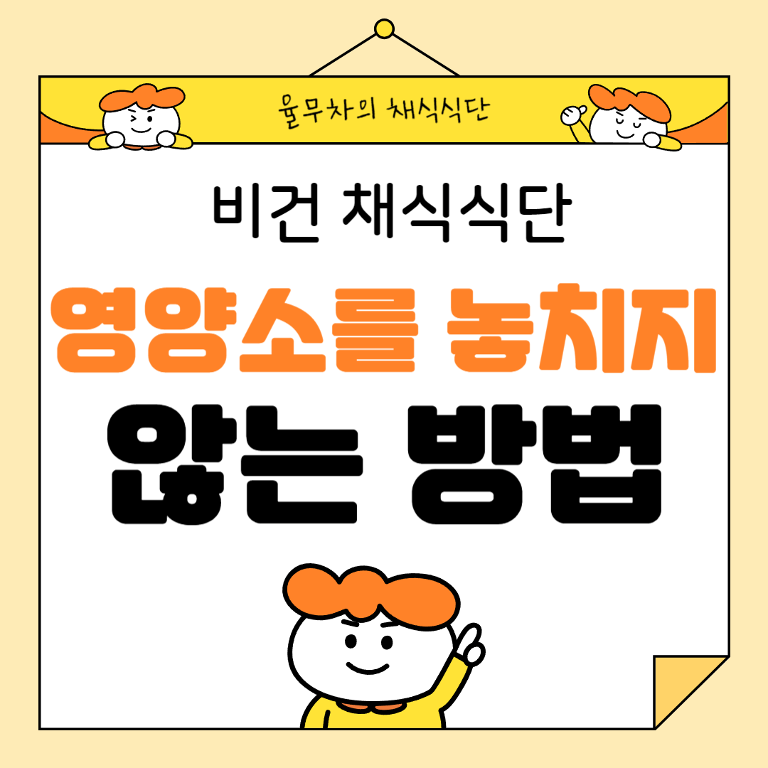 비건 채식 식단: 영양소를 놓치지 않는 방법