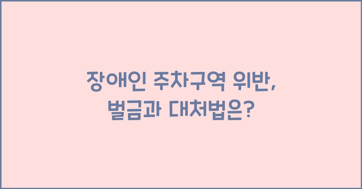 장애인 주차구역 위반