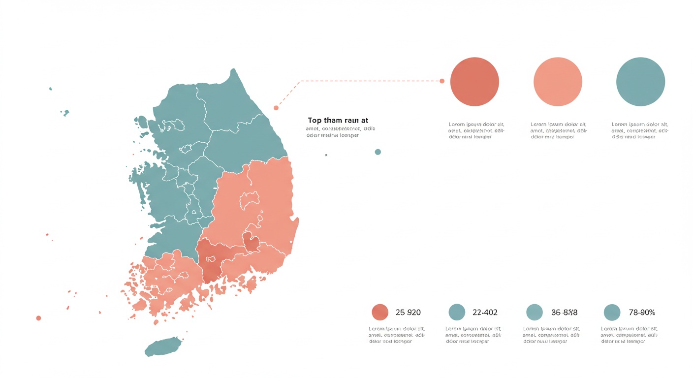 지도 위에 표시된 상위 지원 지역들