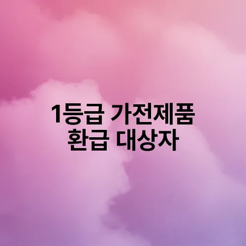 1등급 가전제품 환급 대상자