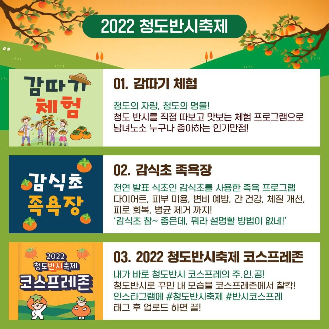 청도반시축제 체험 행사 프로그램