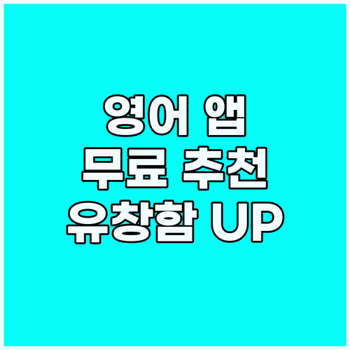 무료 영어 앱 추천: 어휘 확장과 실..