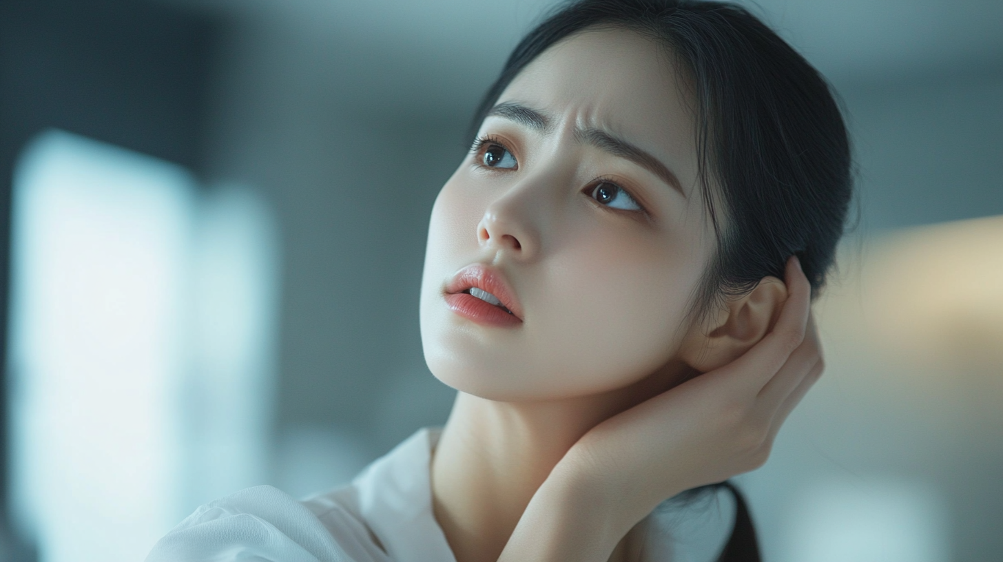 후두신경염 대표 증상인 뒷목과 두통에 대한 설명을 돋는 이미지